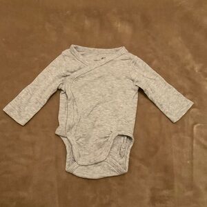 H&M Light Gray Wrap-Style Baby Bodysuit